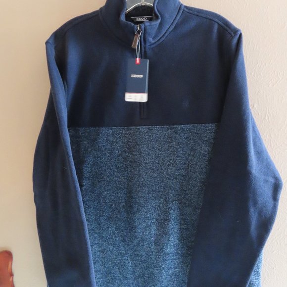 IZOD Men's Pullover Sweater; 1/4 Zipper; Blue; Size M; NEW - Picture 1 of 2